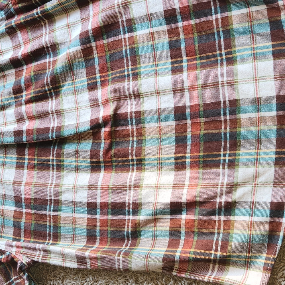 Eddie Bauer mens flannel button down plaid shirt size medium - Picture 7 of 9